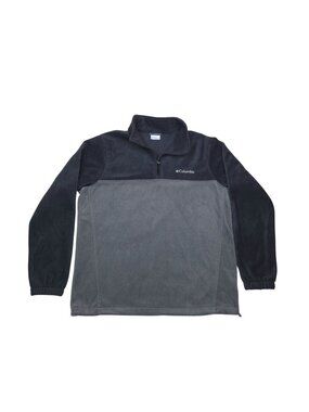 Columbia Mens L Quarter Zip Fleece Pullover Jacket Gray & Charcoal